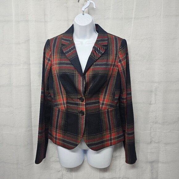 OBR Outback Blue Red Plaid Y2k Collegiate Preppy Academia Blazer S - Picture 1 of 13